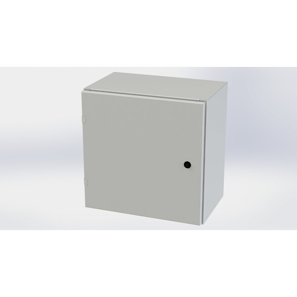 1/4 Turn Latch Electrical Enclosures, 20 in H, 12 in D, 20 in W, NEMA 3R, 4, 12, 13, Carbon Steel